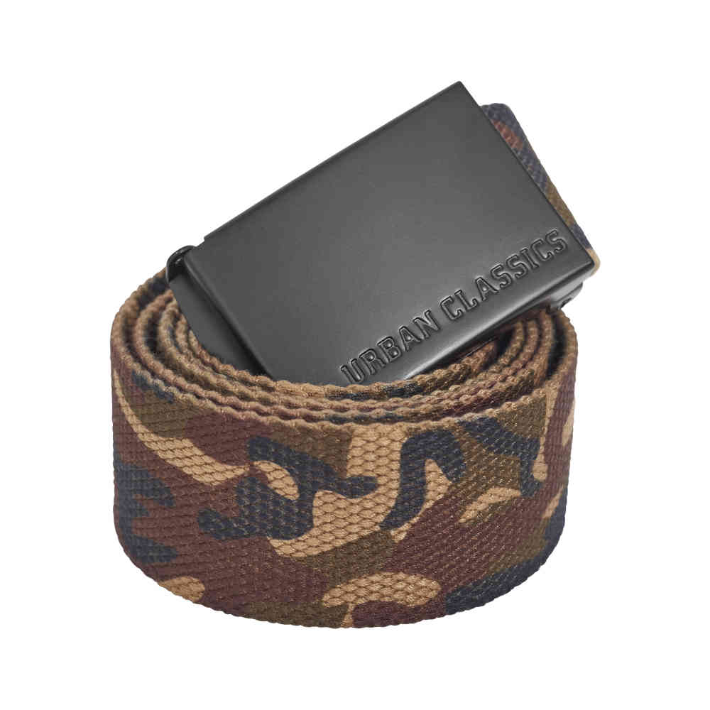 Urban Classics - Canvas Belts woodcamo/blk one size Canvas belt - Brown/Green